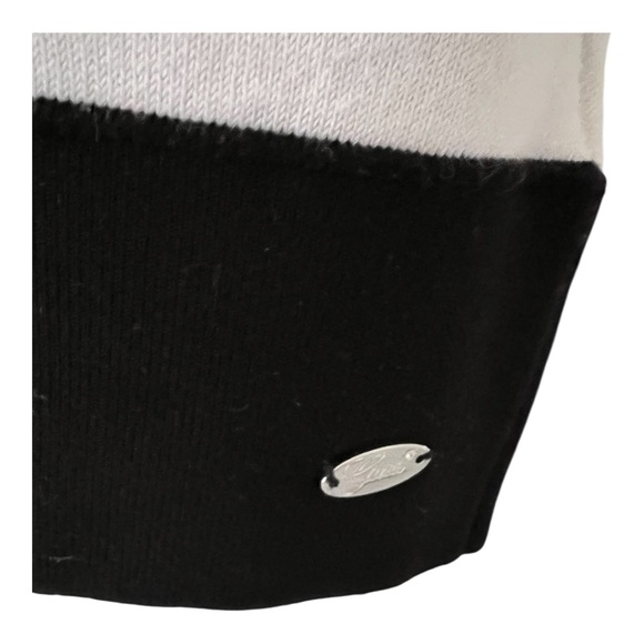 𝅺GUESS Striped black and white Sweater Tank midi Dress size L - Picture 5 of 11